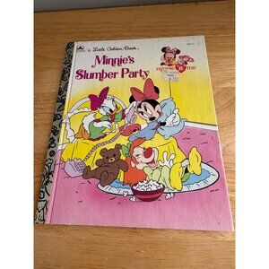 Minnie's Slumber Party Little Golden Book By Cindy West 1990 Vintage Storybook